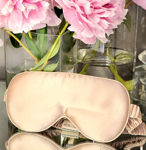 Organic 100% Mulberry Silk Sleep Mask in Champagne Bubbles