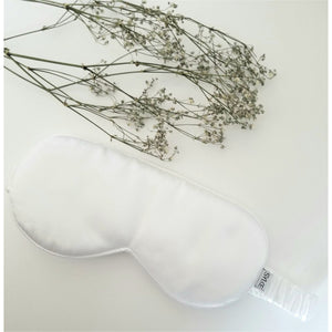 Organic 100% Mulberry Silk Sleep Mask in Pearl White - SYLKE The Label