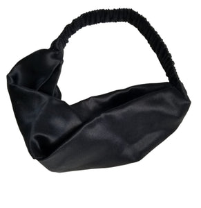 Organic 100% Mulberry Silk Top Knot Headband in Starlet Noir - SYLKE The Label
